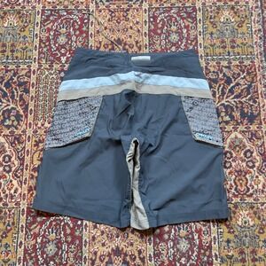 VTG 00s Oakley Softline Board Shorts Swim Trunks Gray Blue Metal Logo Surf 30